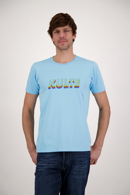 T-SHIRT CORPO ITALIC RETRO LIGHT BLUE