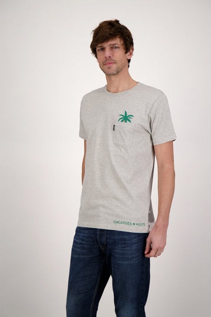 T-SHIRT POCKET PALMIER GREY