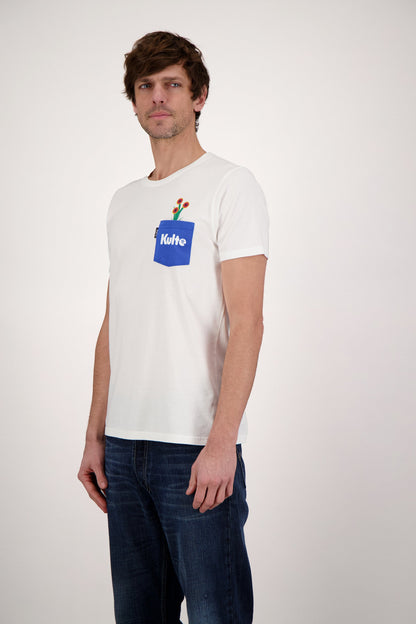 T-SHIRT POCKET FLOWER WHITE