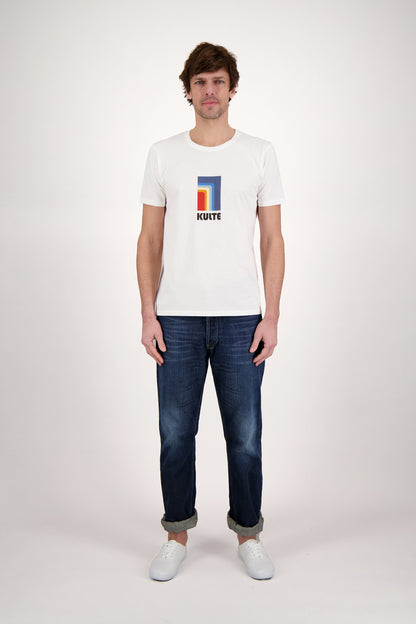 T-SHIRT RAINBOW BLOCK WHITE