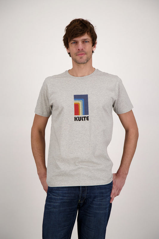 T-SHIRT RAINBOW BLOCK GREY