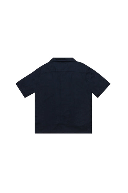CHEMISE MANCHES COURTES LIN NOIR