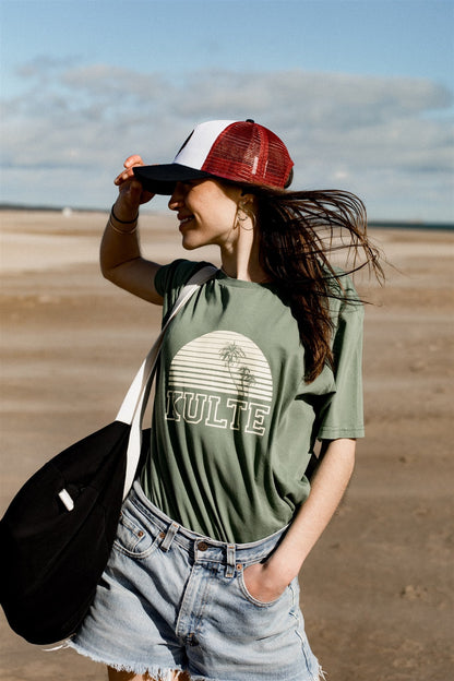 T-SHIRT SUNSET KAKI
