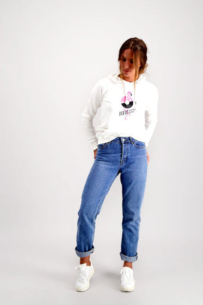 FLAMINGO WHITE WOMEN'S HOODIE