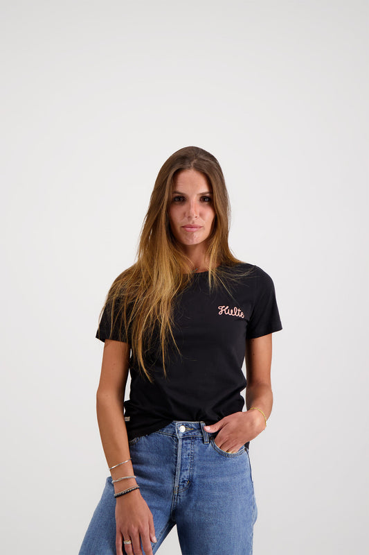 T-SHIRT FEMME SCRIPT BLACK