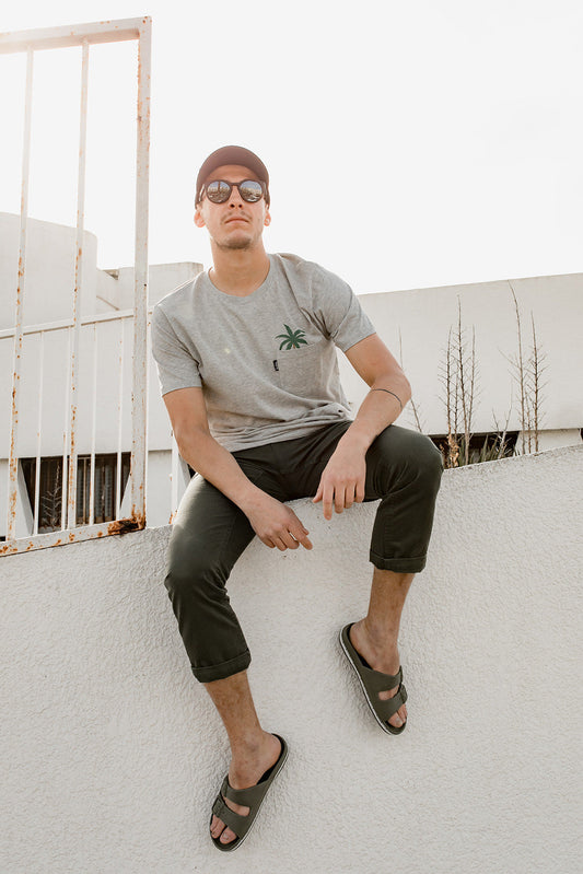 T-SHIRT POCKET PALMIER GREY