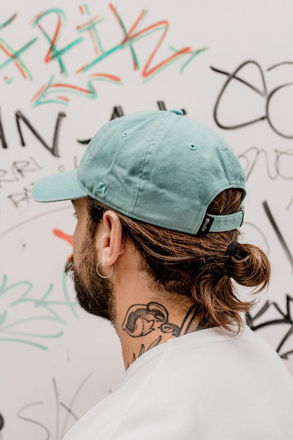 CASQUETTE BASEBALL LIGHT GREEN STONE WASH