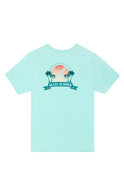 T-SHIRT SUNSET SQUARE MINT