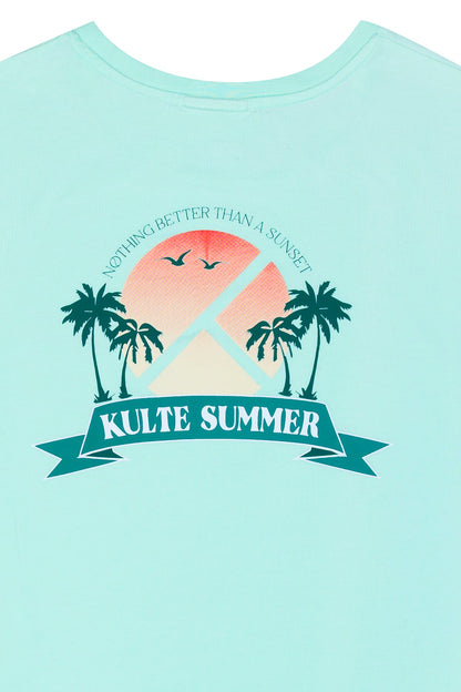 T-SHIRT SUNSET SQUARE MINT