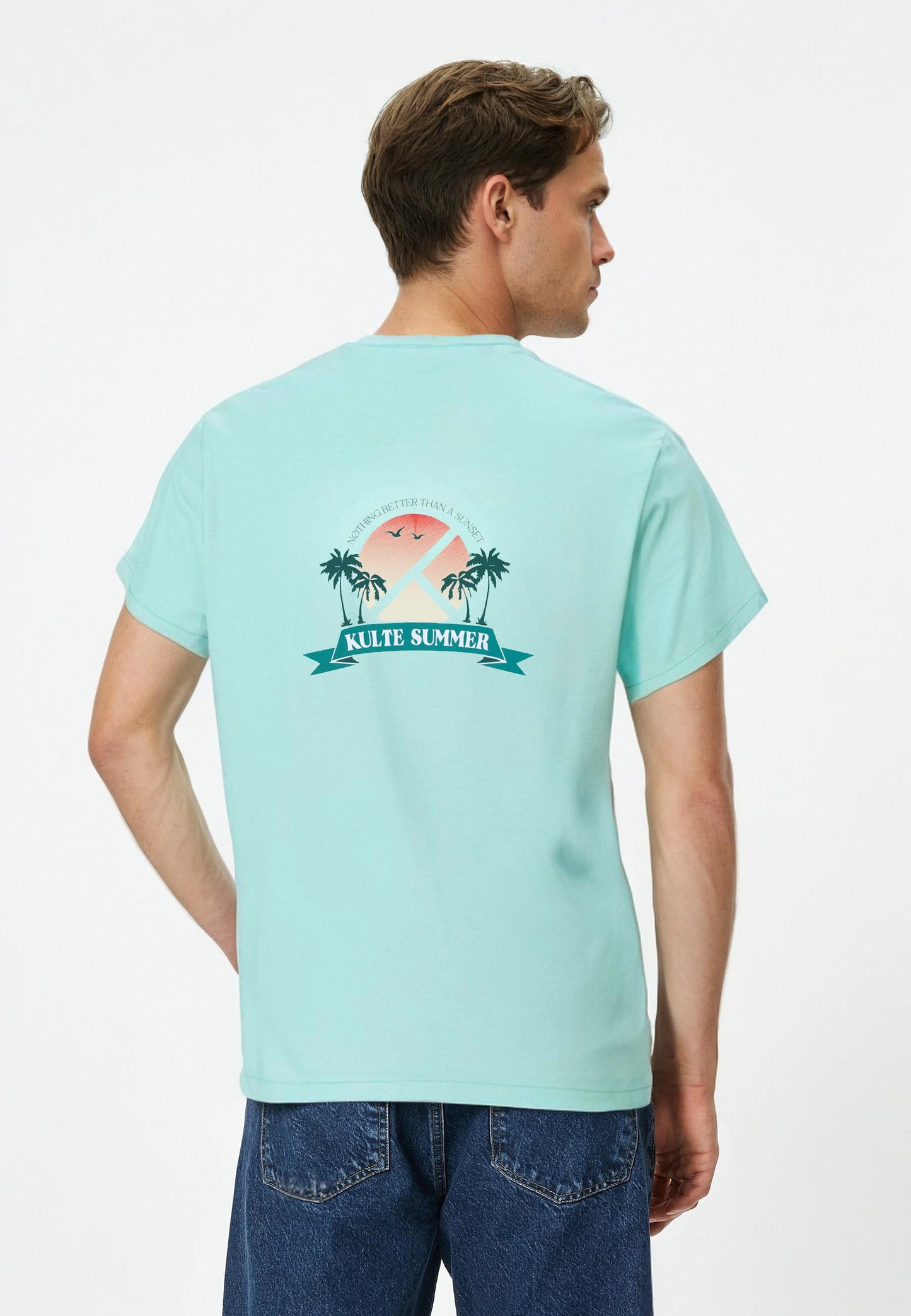 T-SHIRT SUNSET SQUARE MINT
