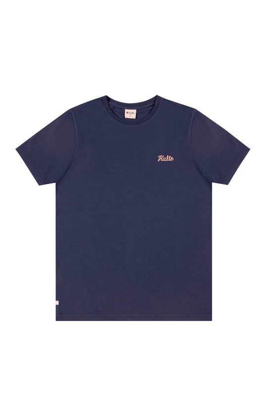 T-SHIRT SCRIPT BLEU MARINE